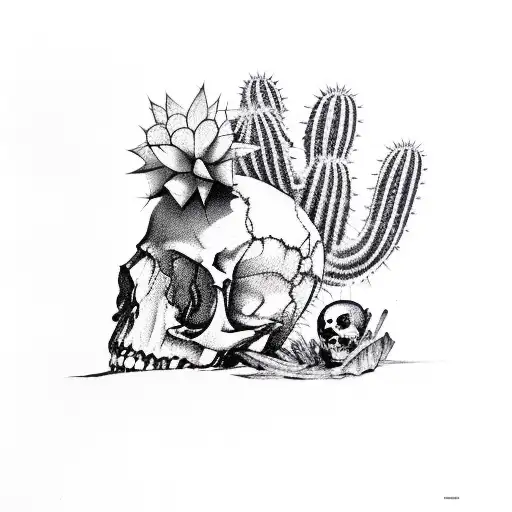 Cactus And Skull