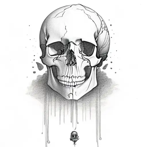 Crying Sad Skull And Roses