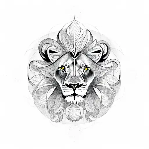 Lion With Flower Of Life