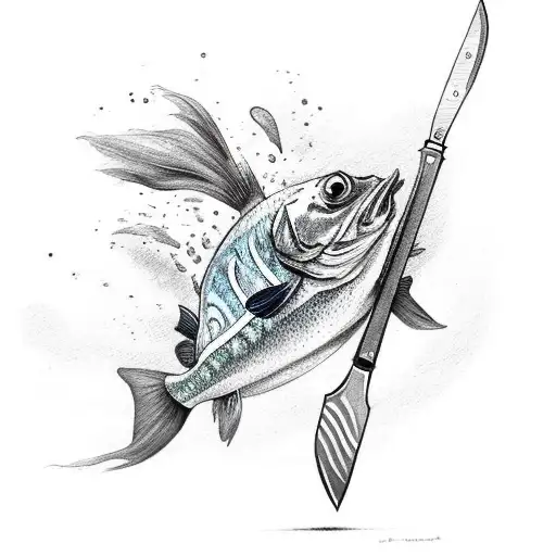 A Fish Playing A Sport With A Knife As A Referee