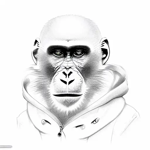 Monkey Wearing Winter Coat