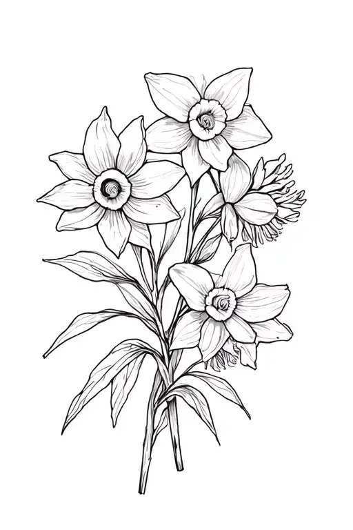 Honeysuckle And Daffodil Bouquet