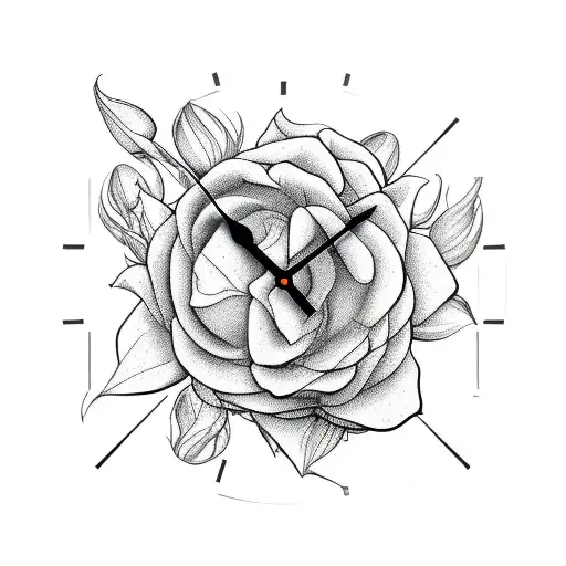 Clock Inbetween Roses