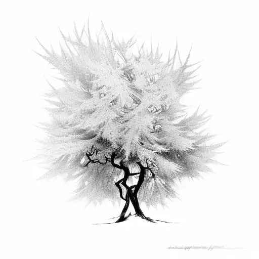 Abstract Cedar Tree Based On Persian Painting