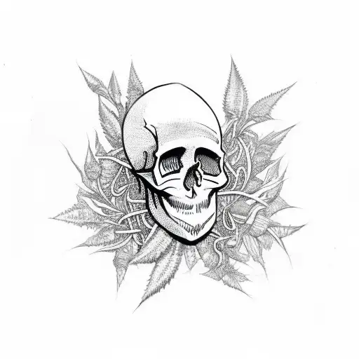 Tribal Weed Skull