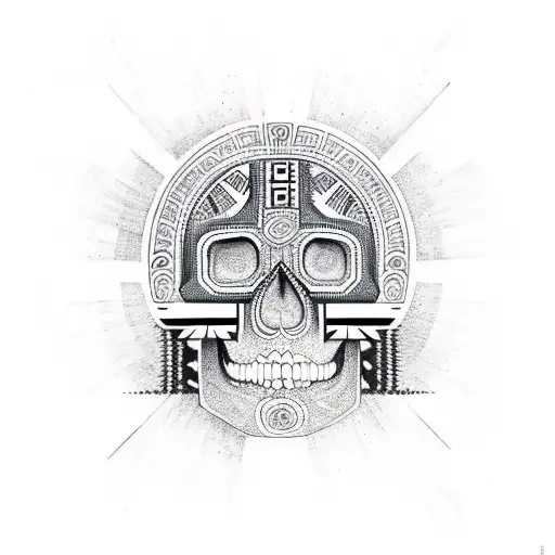 Tribal Aztec Skull