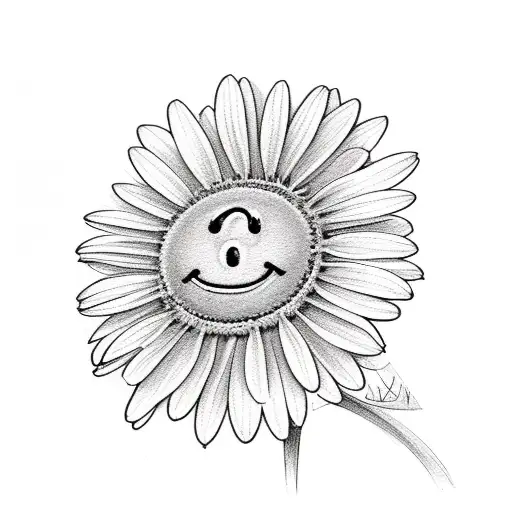 Doodle Daisy With Smiley Face