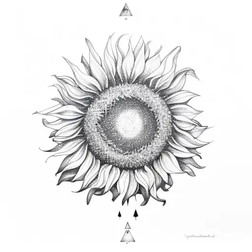 Sunflower In A Triangle