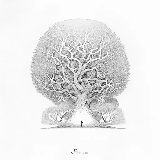 A Tree With Family Where Life Begins And Love Never Ends In Old English Text