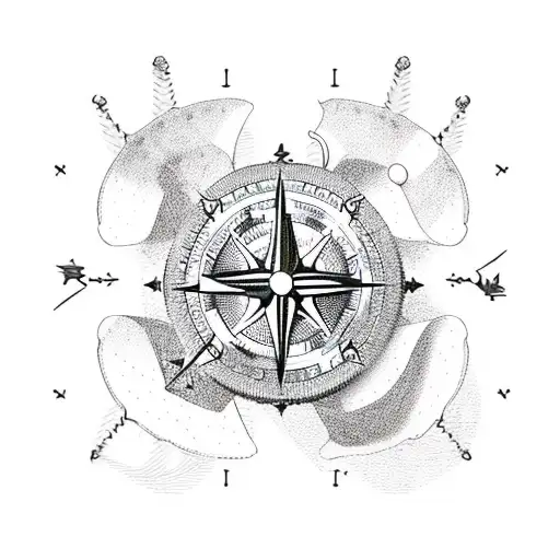 A Cactus-shaped Compass With The Needle Pointing Towards Adventure