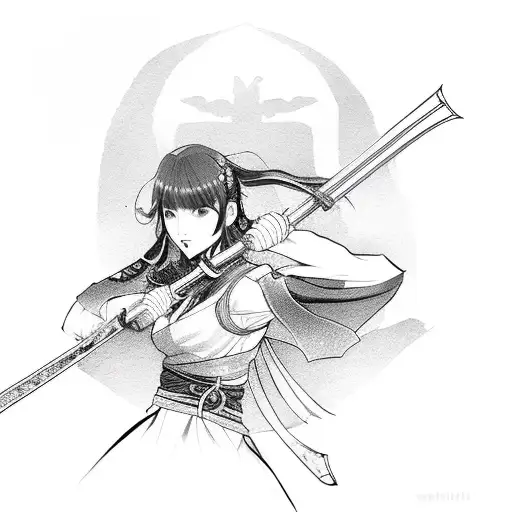 Women With Katana And Sakura