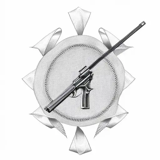 Gun With Ribbon Tied On It