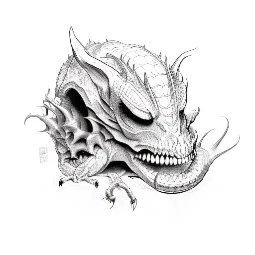 Spide Living In A Dragon Skull