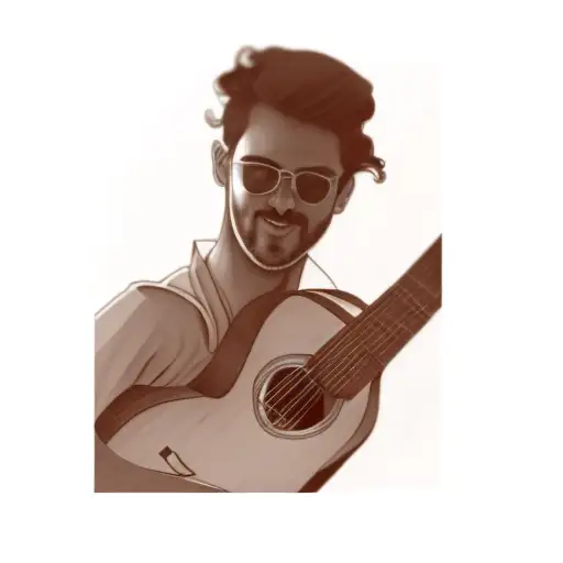 A Man Holding An Acoustic Guitar