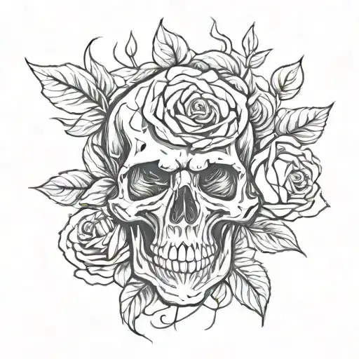 Skull And Rose