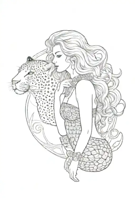 Mermaid With Leopard Print