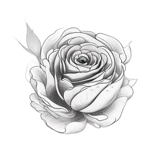 A Mesmerizing Blackwork Tattoo Of A Snake Winding Around A Peony Flower