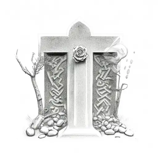 Grave Stone In Ingraved Name Dad