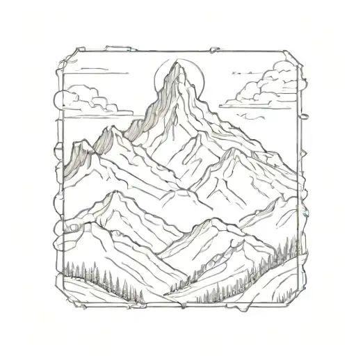 Mountain Range Fine Line