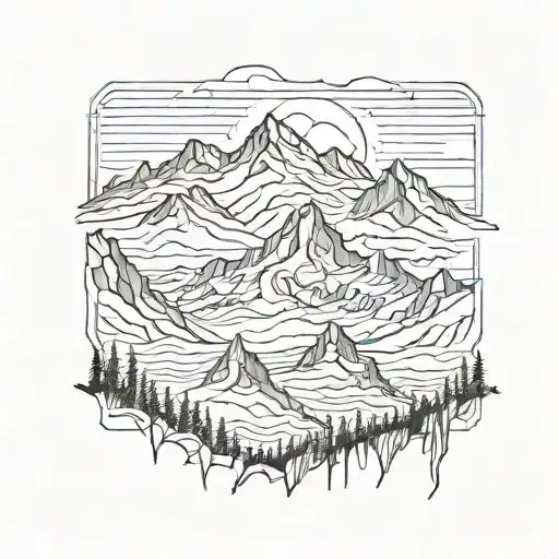 Mountain Range Fine Line