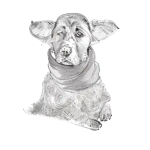 A Dog Wearing A Scarf