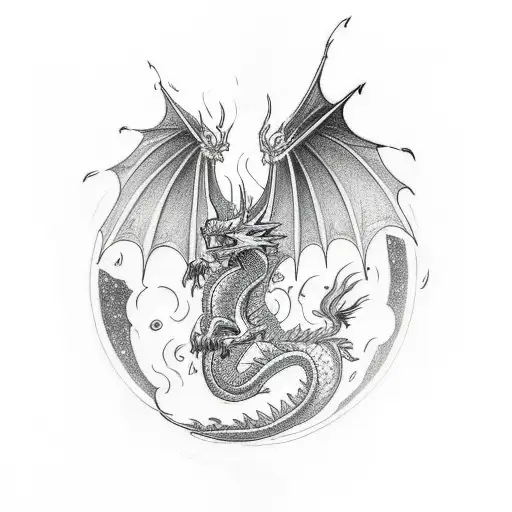Design A Tattoo Combining A Dragon And A Galaxy