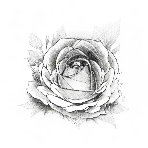 Black And White Sleeve With Mountains And Flowers