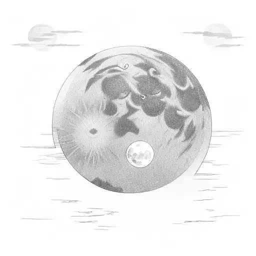 Setting Sun With Moon