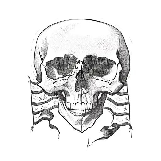 Skull With America Flag