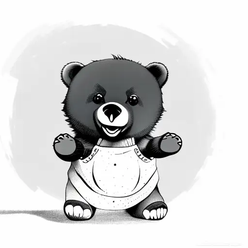 Adorable Cartoon Baby Bear