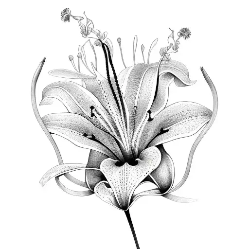 Abstract Botanical Lilly Line Work
