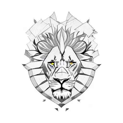 Tribal Shielf With South African Flag Ans Lion Head Inside