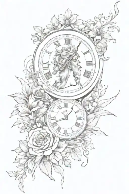 Greek God With Flower And Clock Melting