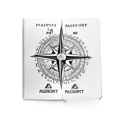 A Passport With Travel Stamps And A Compass