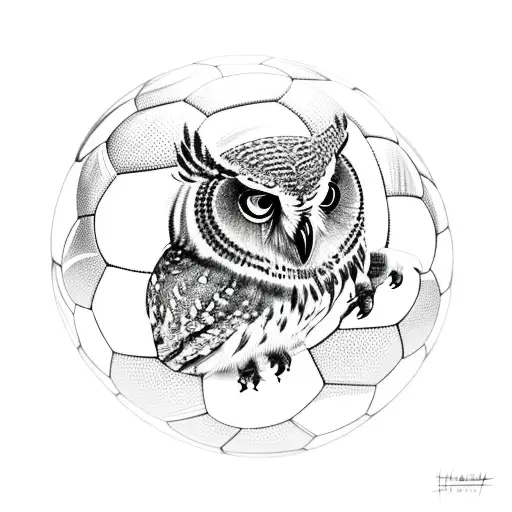 A Soccer Ball Transforming Into An Owl Mid-flight