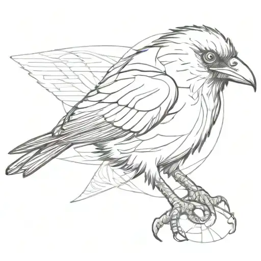 Crow Looking Sideways With A Sharingan Eye