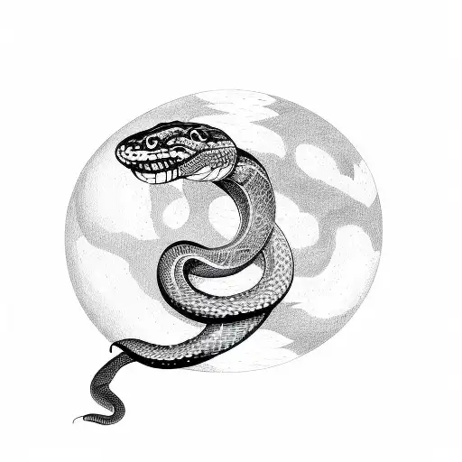 Snake With Moon