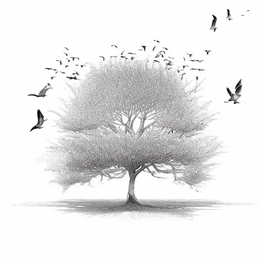 Tree With Birds No Leafs