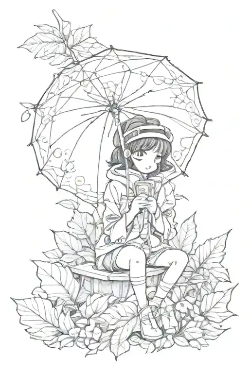 Cute From Sitting On Leaf Umbrella