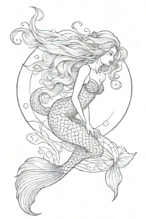 Mermaid Whit Hair And Tail Bigs