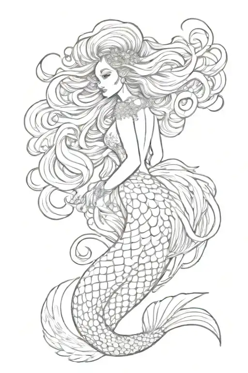 Mermaid Big Hair And Big Tail