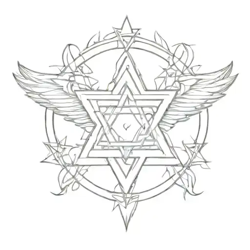 Star Of David Star With Wings Spread