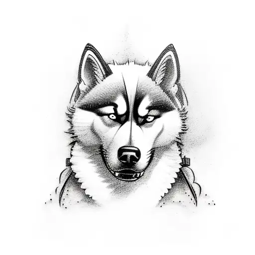 Create A Tattoo Of A Firefighter Heroically Saving A Husky From A Burning Building