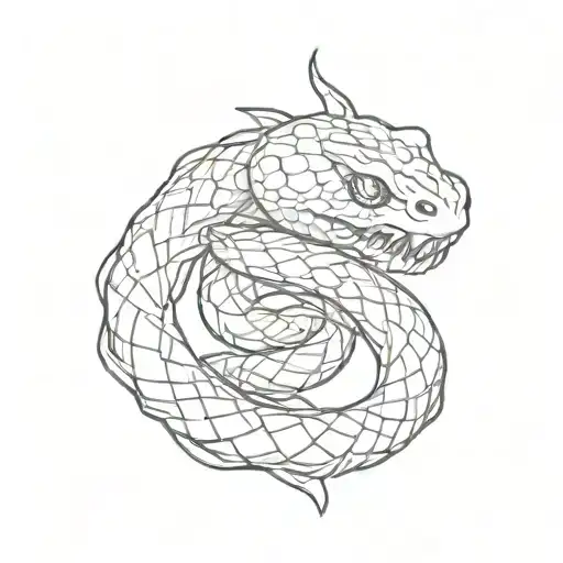 Create A Sketch Style Tattoo Of A Snake Wrapped Around A Knife