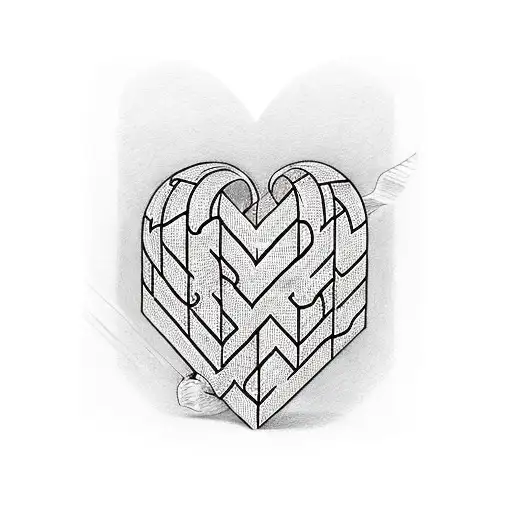 M And K Initial With Heart Maze