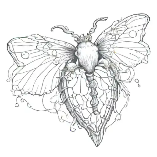 Moth On Anatomical Heart
