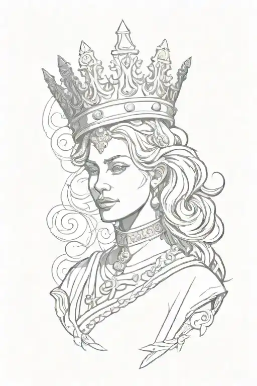 Queen Chess Piece With A Crown Hanging