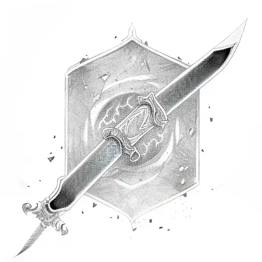 Katana Sword With Red Lightning