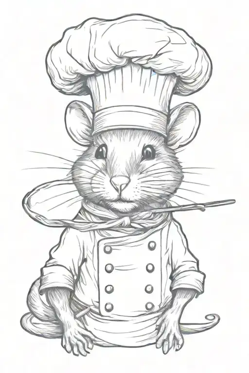 Mouse Whiskers With Chef Hat Adorned