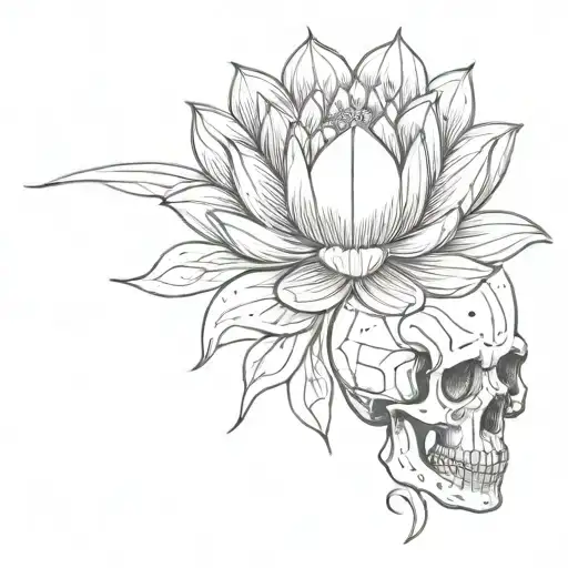 Lotus Flower With Skull Inside